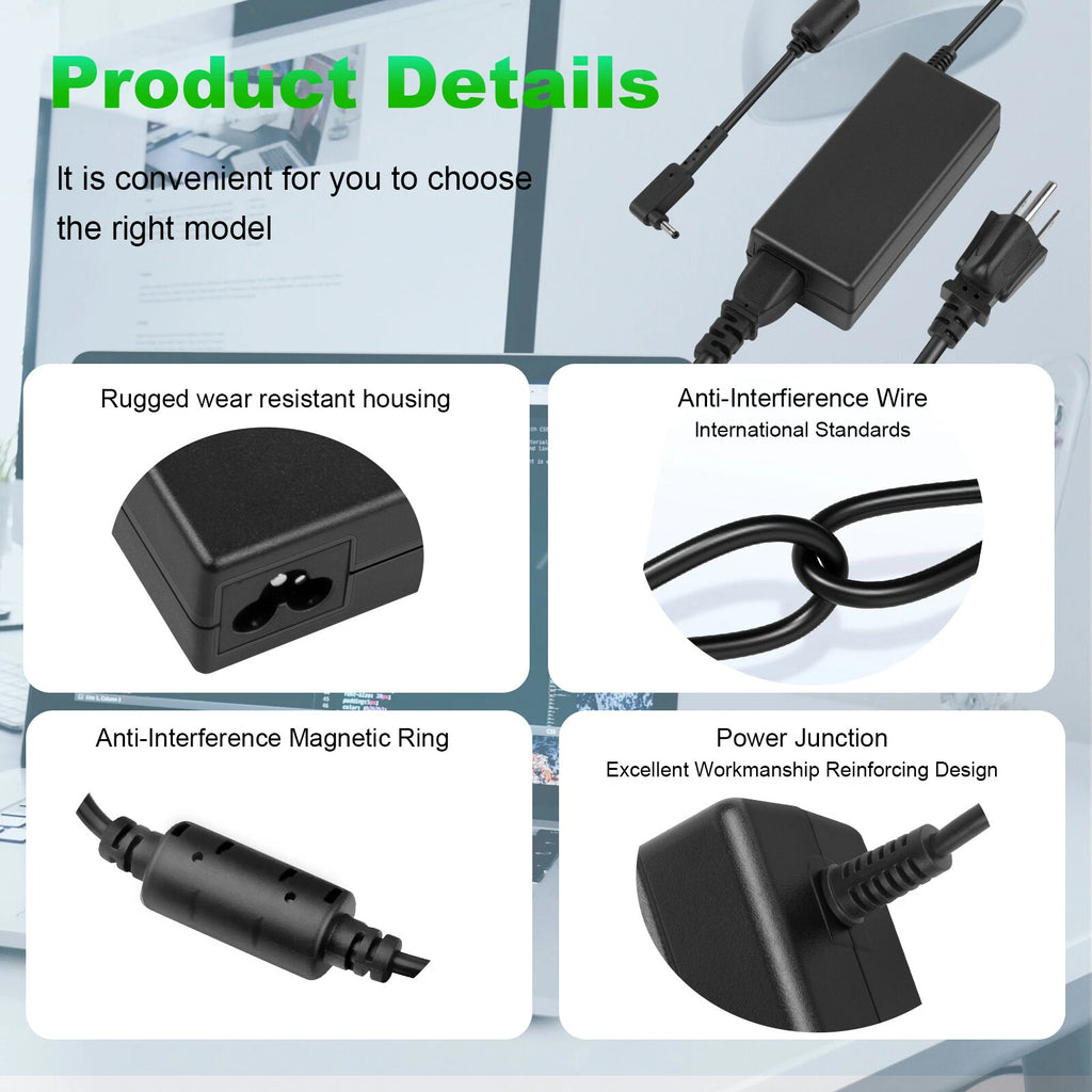 AC Adapter Charger for Acer Chromebook 11 13 14 15 C720 C740 CB3 CB5-132T C738T
