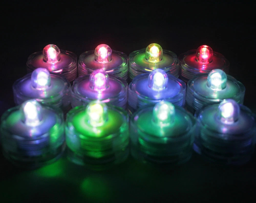 Multi-Color Changing LED superbright tealights, 12 - Candles Battery operated