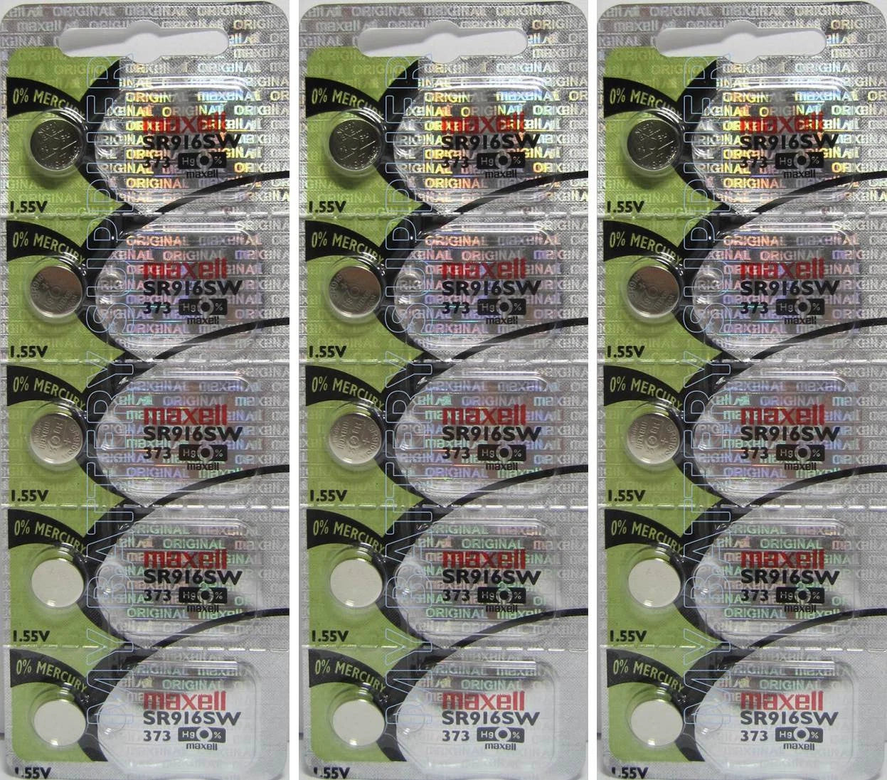 373 Maxell Watch Batteries SR916SW 15 Batteries