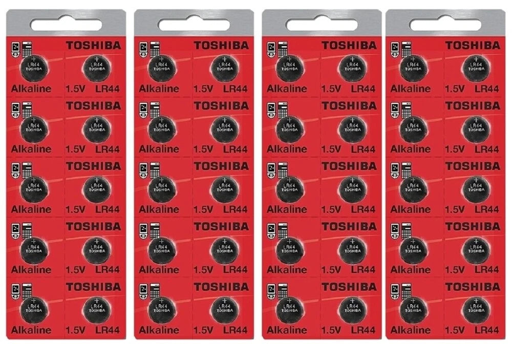 LR44 / AG13 Toshiba 1.5V Alkaline Pack Of 40 Button Cell Batteries EXP 2024