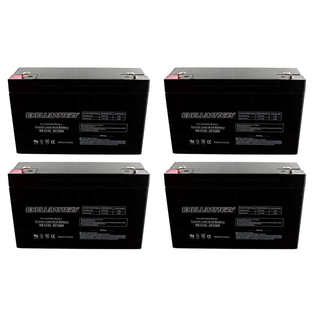 New 4pc 6V 12Ah SLA F1 UPS System Battery Compatible With UB6120, D5736