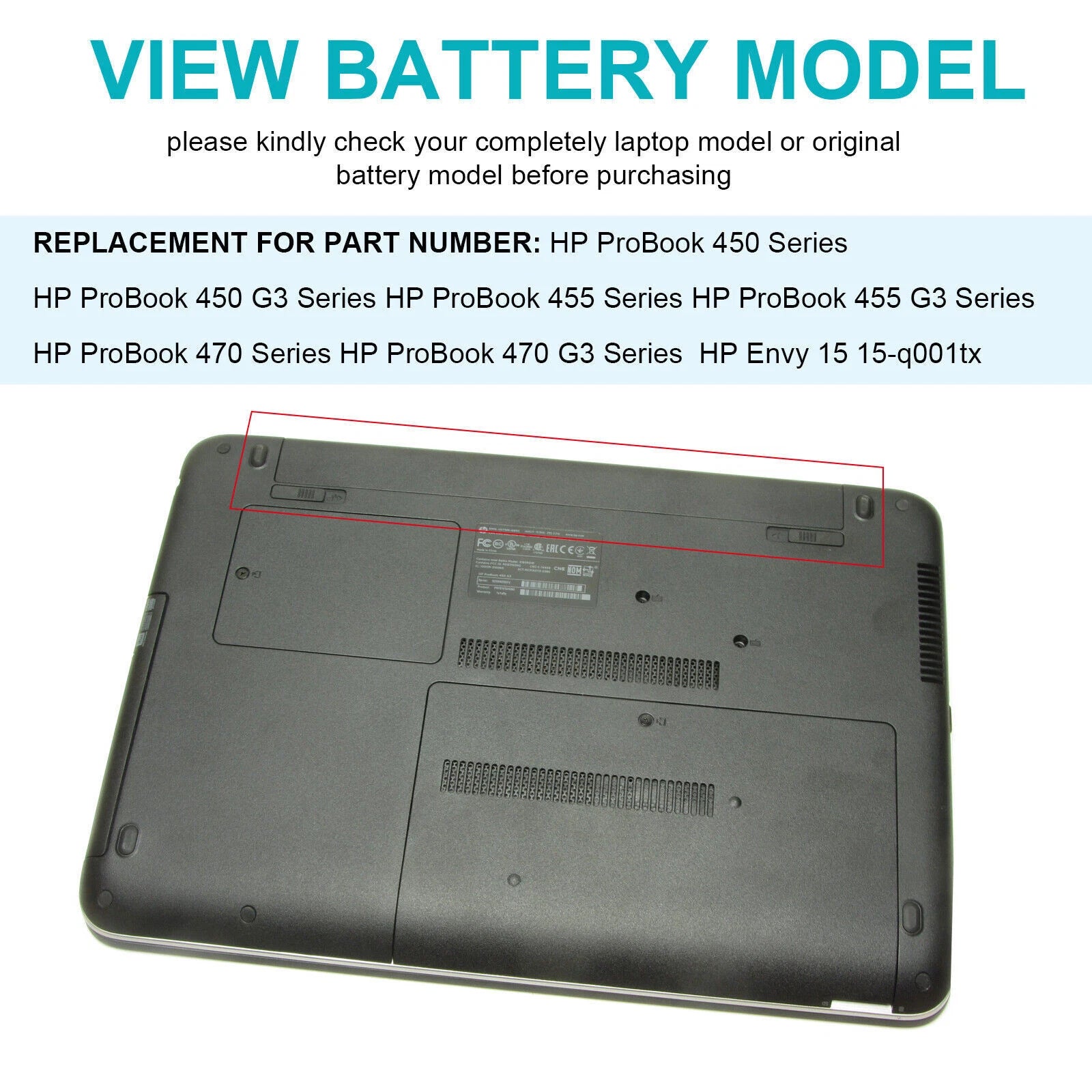 ?LOT RI04 Battery for HP ProBook 450 455 470 G3 805047-851 HSTNN-PB6Q HSTNN-DB7B