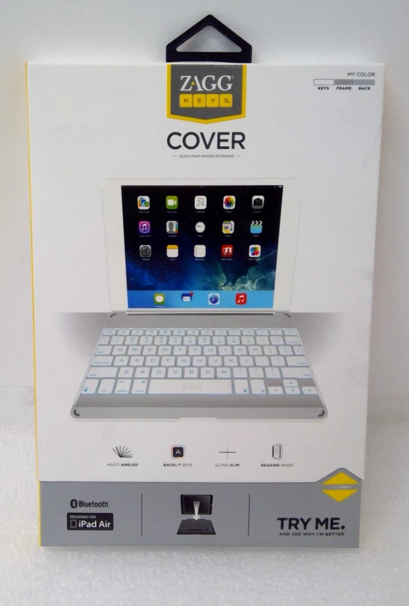 NEW Zagg Cover iPad Air 1ST GEN Bluetooth Keyboard backlit keys hinged case dock