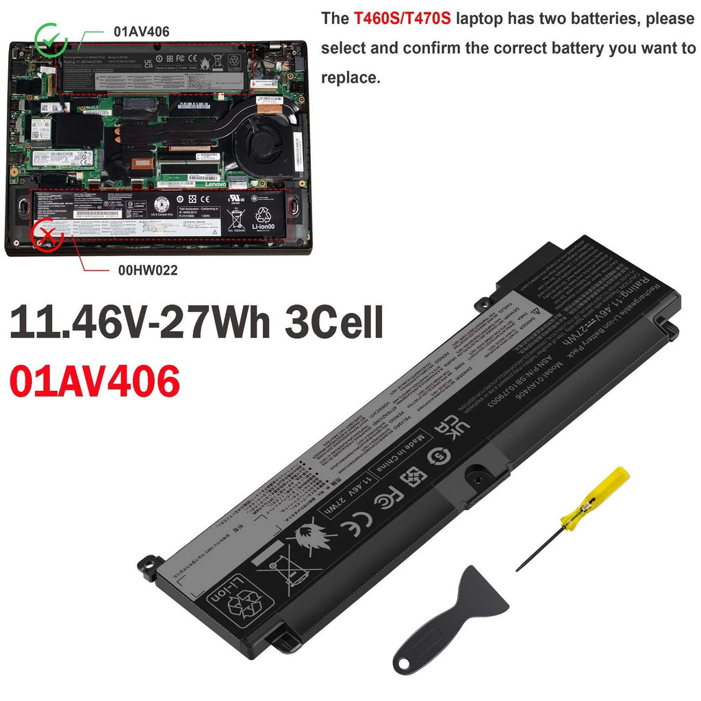 27Wh 00HW024 00HW038 Battery 01AV406 For Lenovo ThinkPad T460s T470s 01AV462