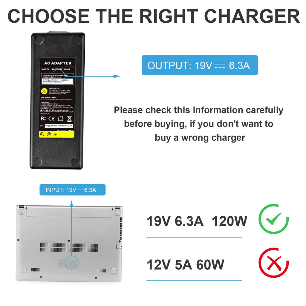 19V 6.32A 120W Laptop Adapter A15-120P1A Charger for Asus FX504 UX510UW N56J G50