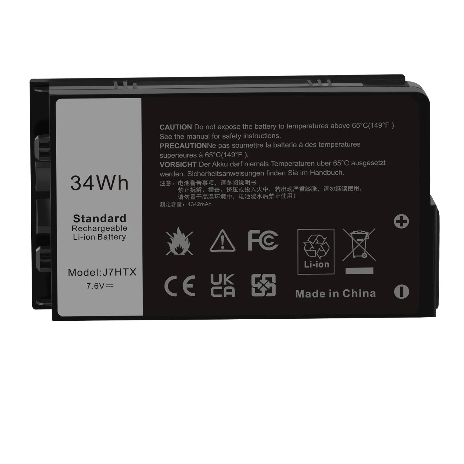 For Dell Latitude 12 7212 Rugged Tablet J7HTX 34Wh Li-Ion Battery- 2JT70