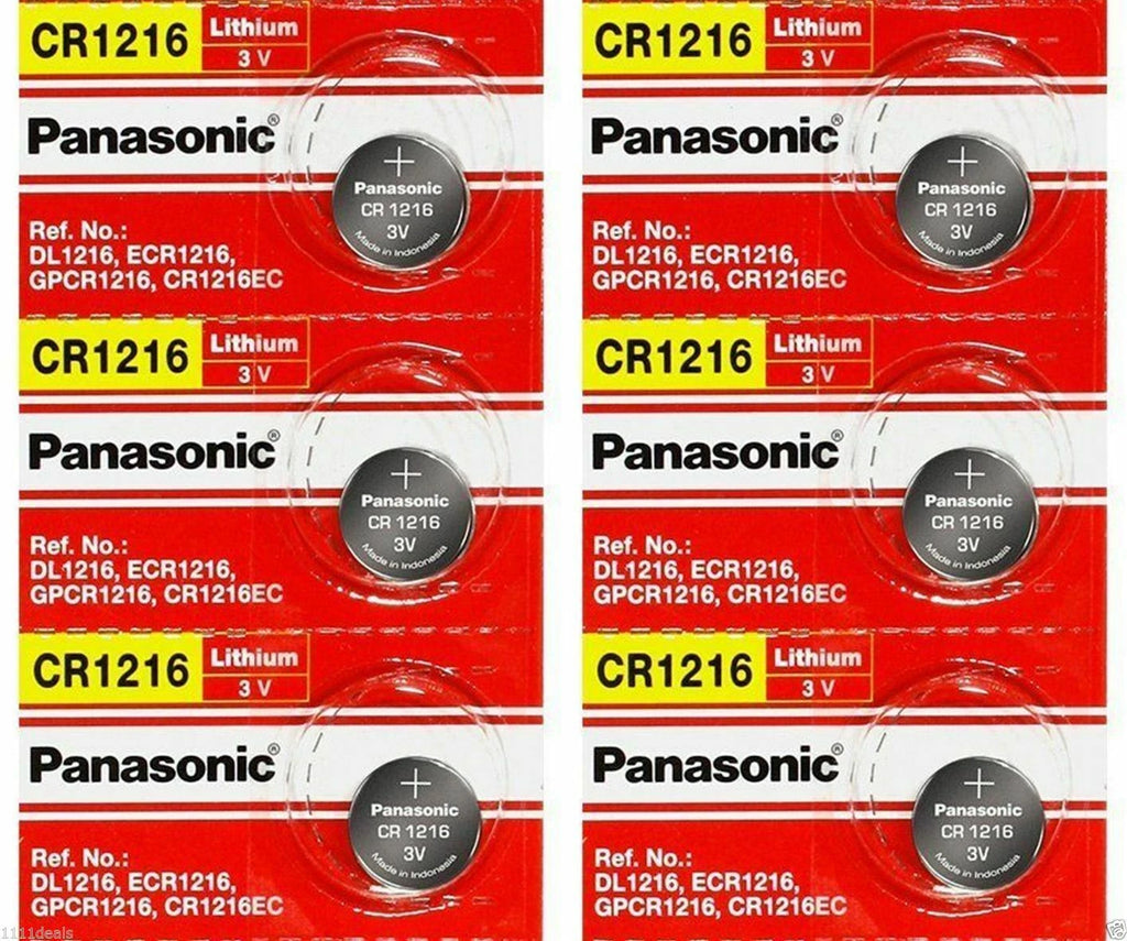CR1216 Battery 3 Volt Lithium Coin Batteries By Panasonic (Pack of 6) EXP 2028