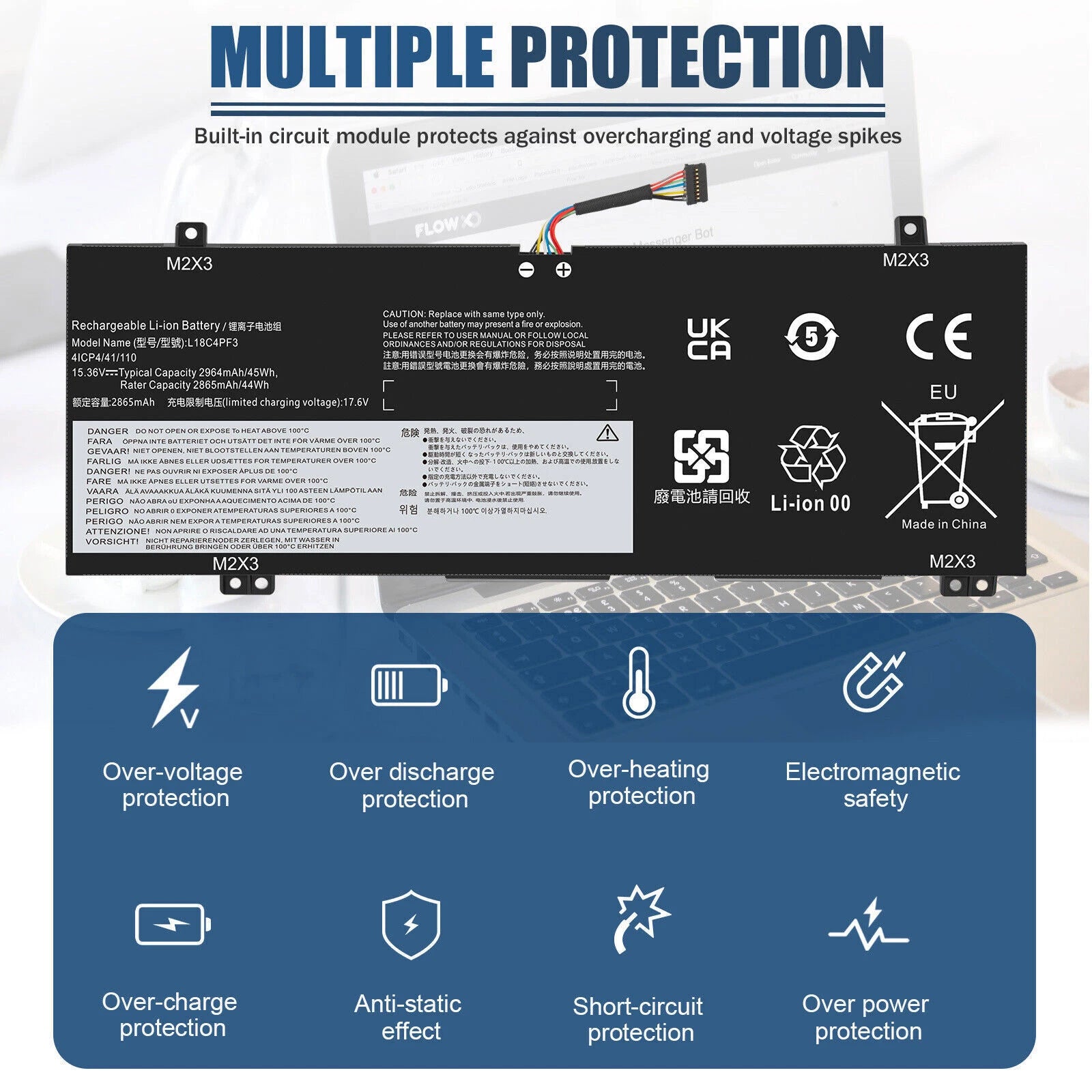 L18C4PF3 L18M4PF3 L18C4PF4 Battery For Lenovo Ideapad Flex-14API 14IWL 14IML