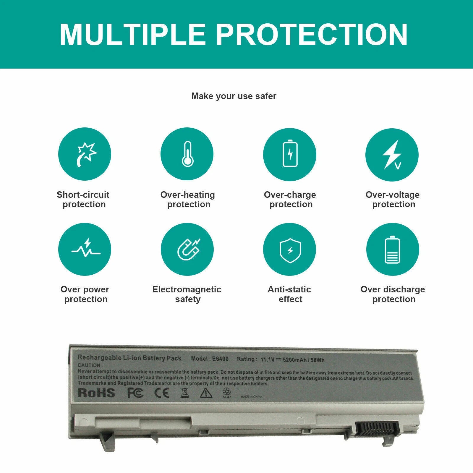 6/9Cell E6400 Battery for Latitude E6410 E6500 E6510 PT434 MP303 4M529 W1193