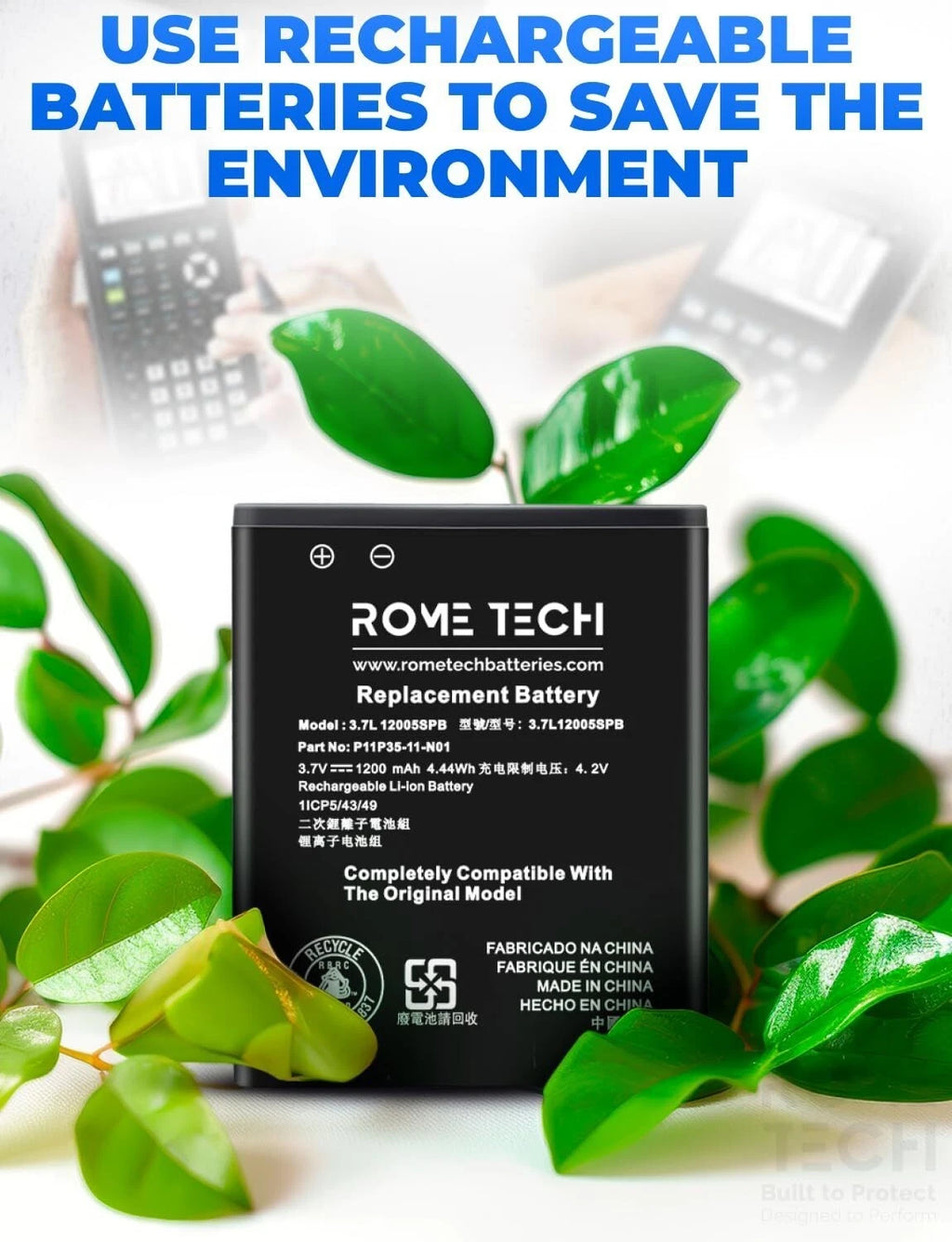 Replacement Battery for Texas Instruments TI-84 Plus CE 1200mAh + Screwdriver