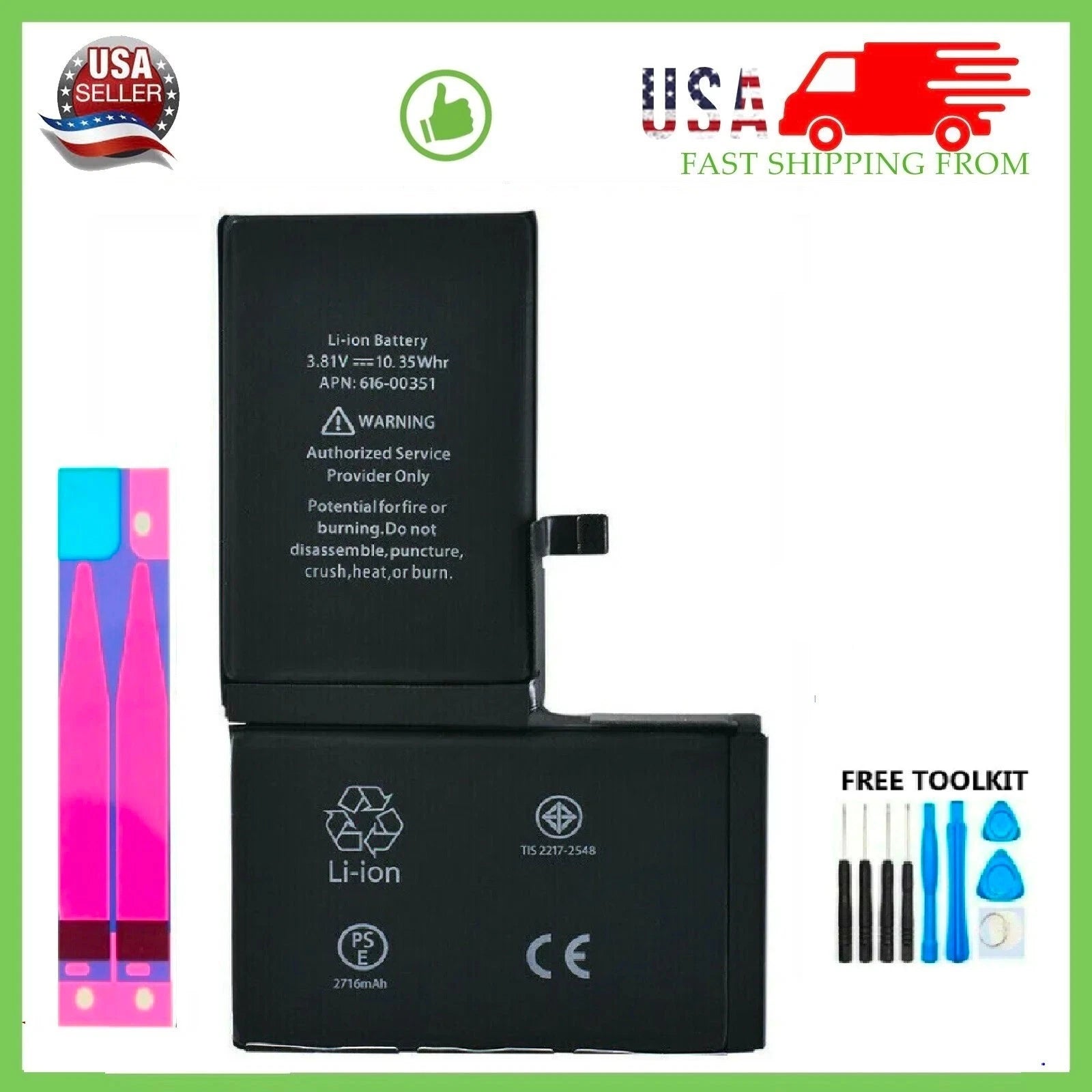 New OEM Replacement Internal Battery For iPhone X/XR/XS/XS Max + Free Tools LOT
