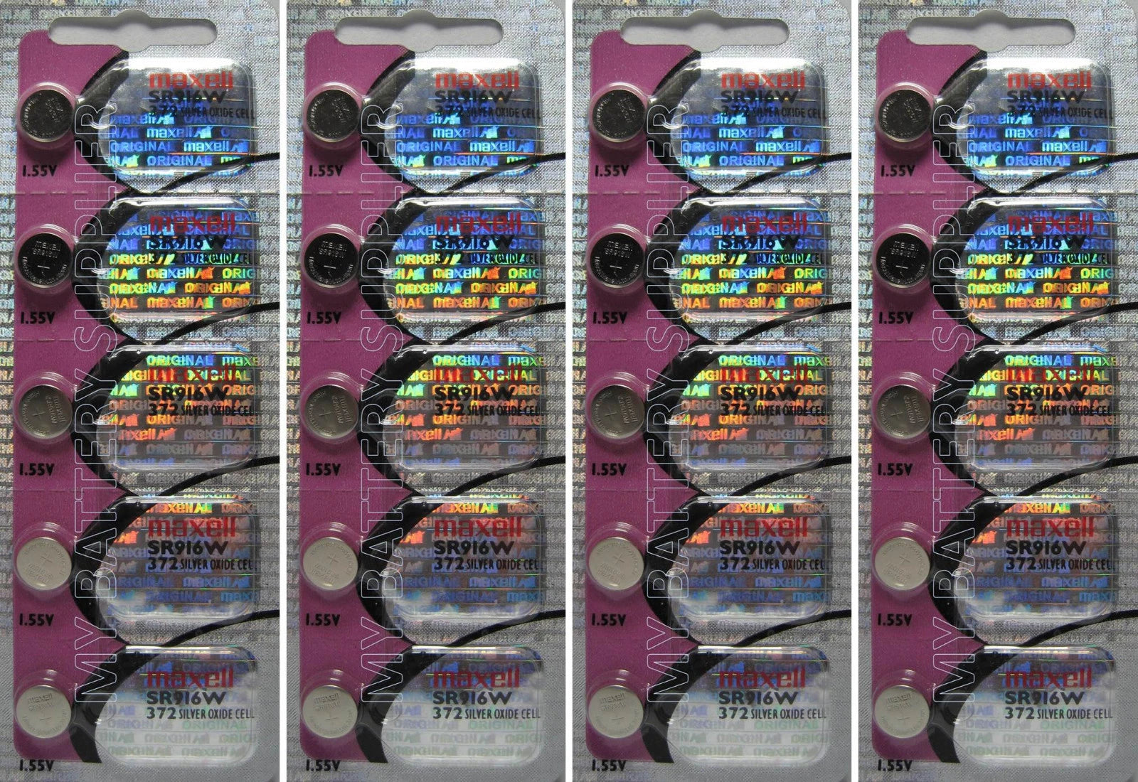 Maxell Silver Oxide 372 SR916W 20 Batteries