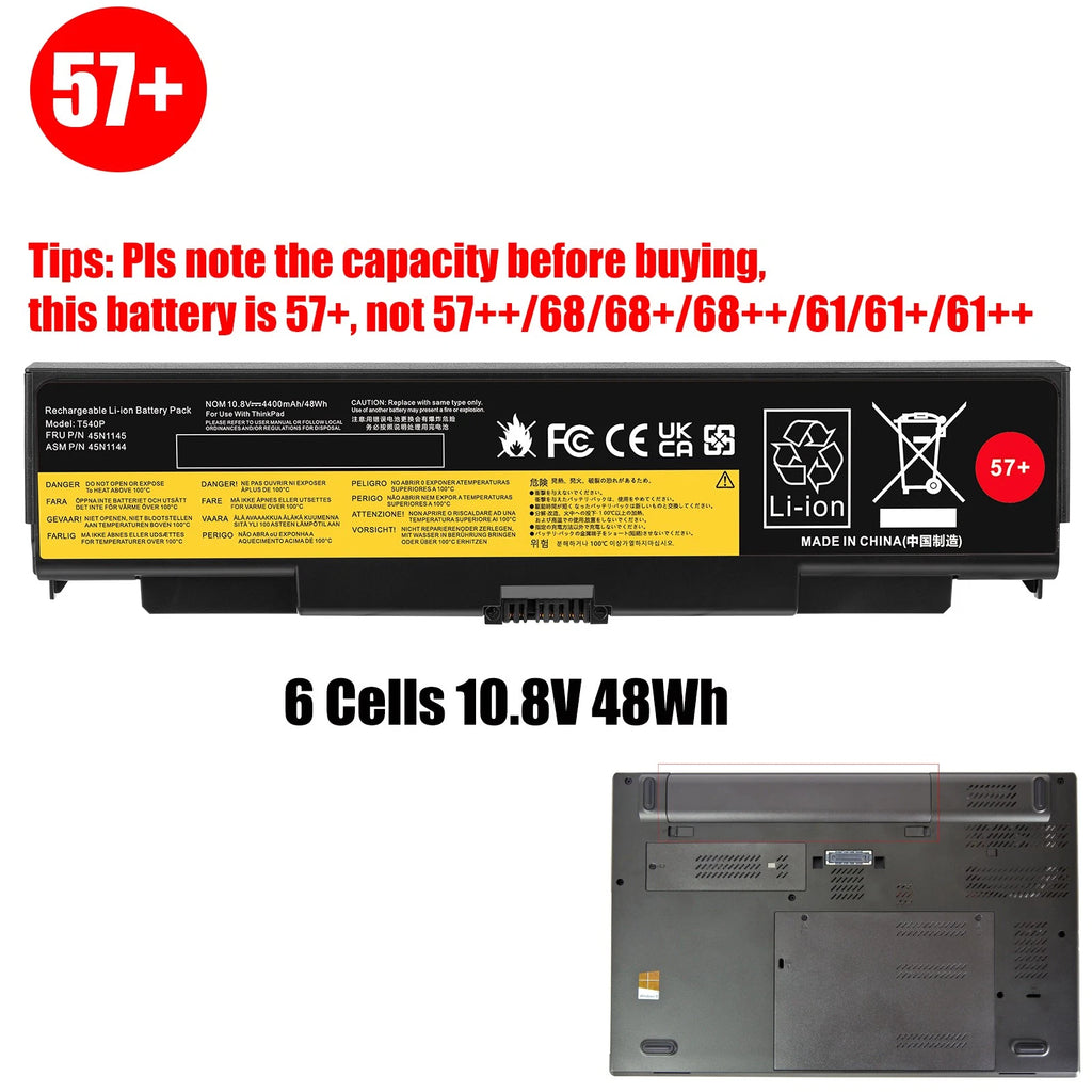 ?NEW T440P T540P Battery for ThinkPad L440 L540 W540 45N1150 0C52863 0C52864 57+