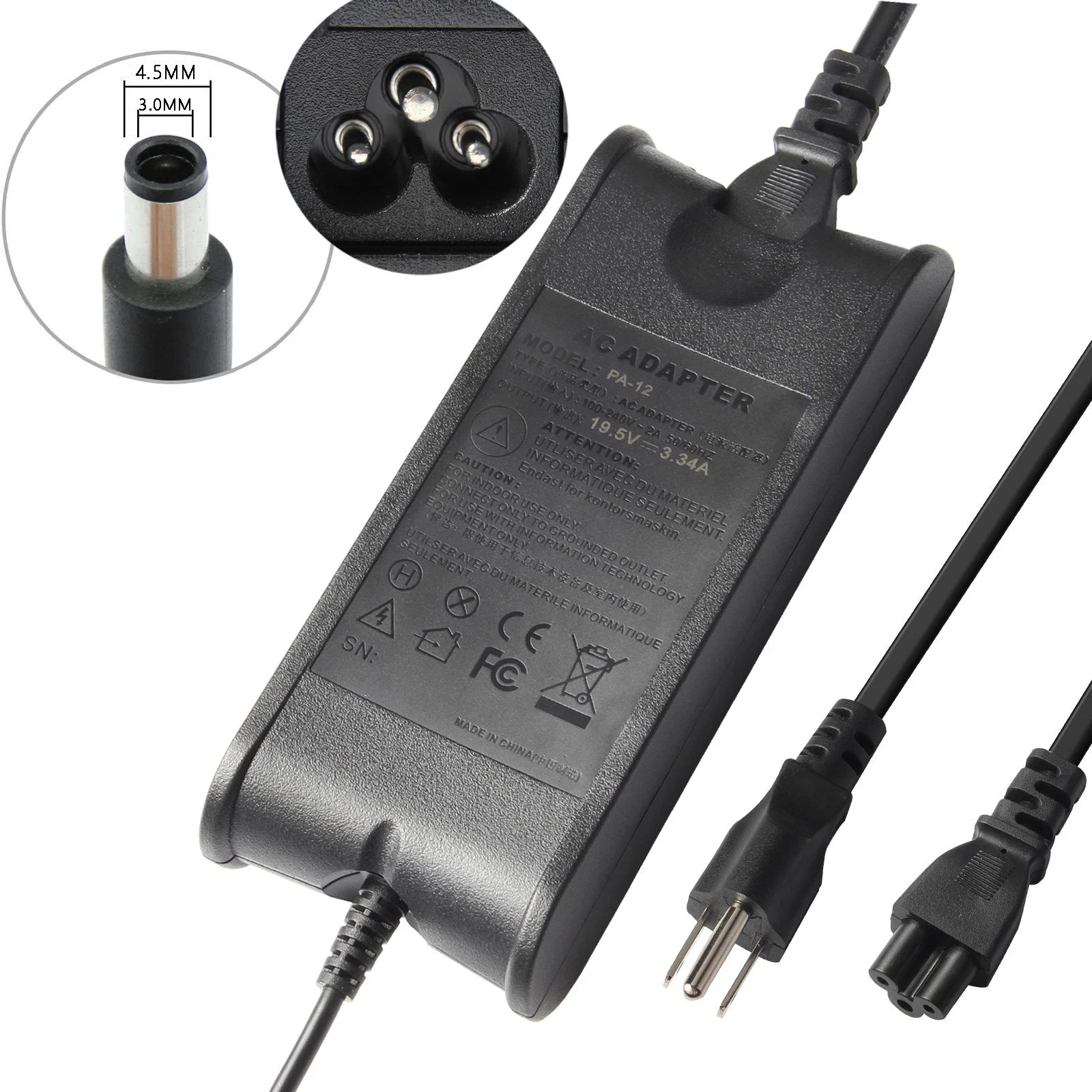 65W AC Adapter Charger Power for Dell Inspiron 15 3565 15 3567 Supply Cord