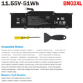 Battery BN03XL For HP Envy x360 15m-ee013dx HSTNN-OB1O L76965-AC1 L77034-005 51W