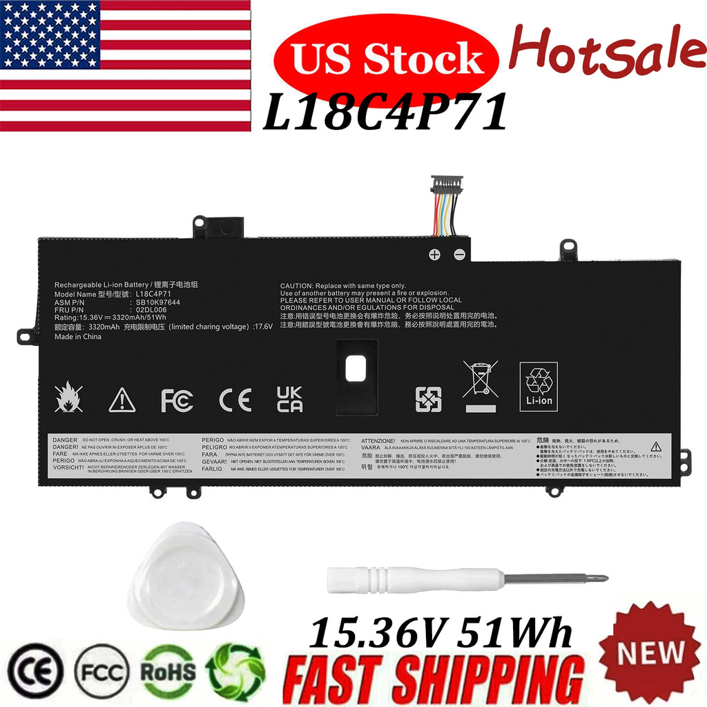 L18C4P71 L18L4P71 L18M4P72 Battery For Lenovo ThinkPad X1 Carbon 7th Gen 51Wh