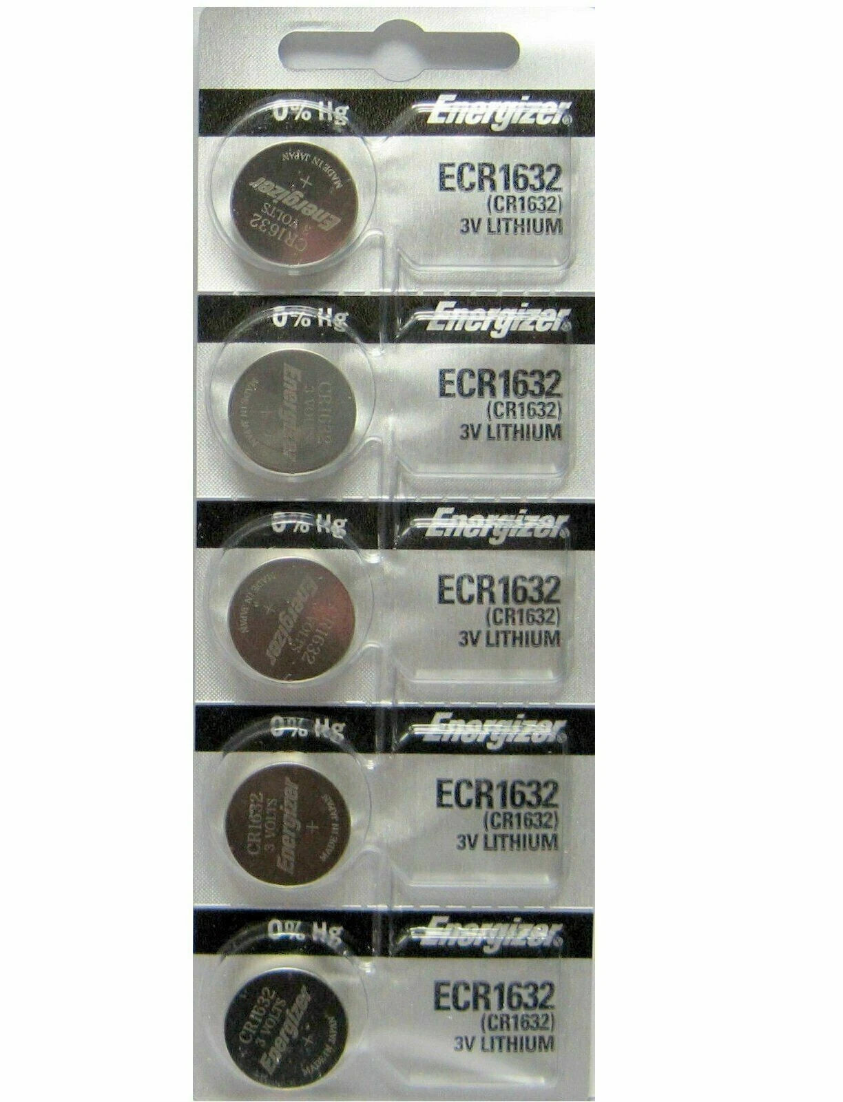 5 PACK FRESH ENERGIZER CR1632 ECR1632 1632 3V Lithium Coin Battery Expire 2031