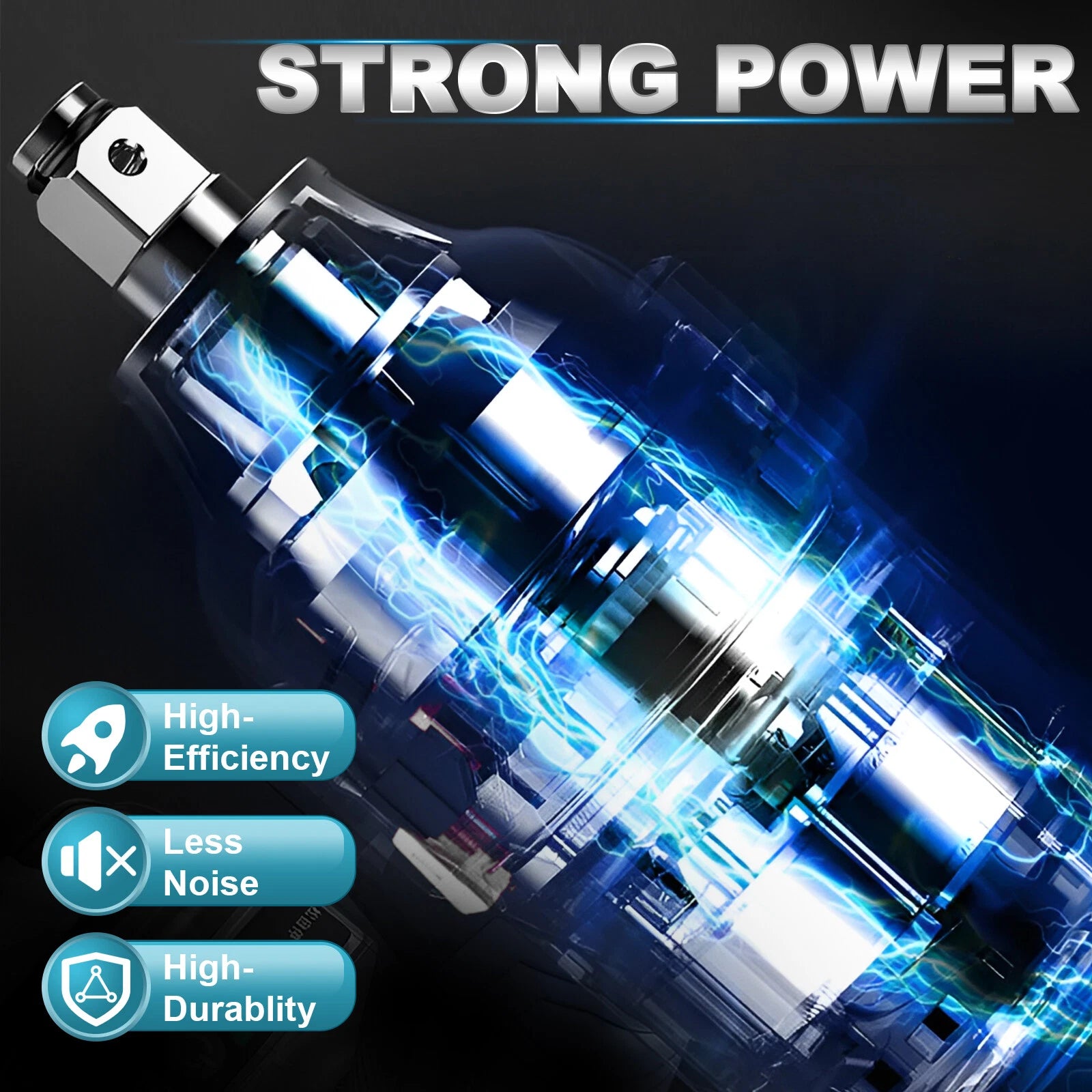 Cordless Impact Wrench 1/2 Brushless Drive Set Power Tool For Makita 18V Battery