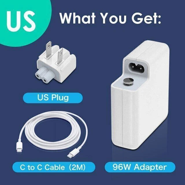 96W Type USB-C Laptop Charger Power Adapter For Apple MacBook Pro 13" to 16" MS3