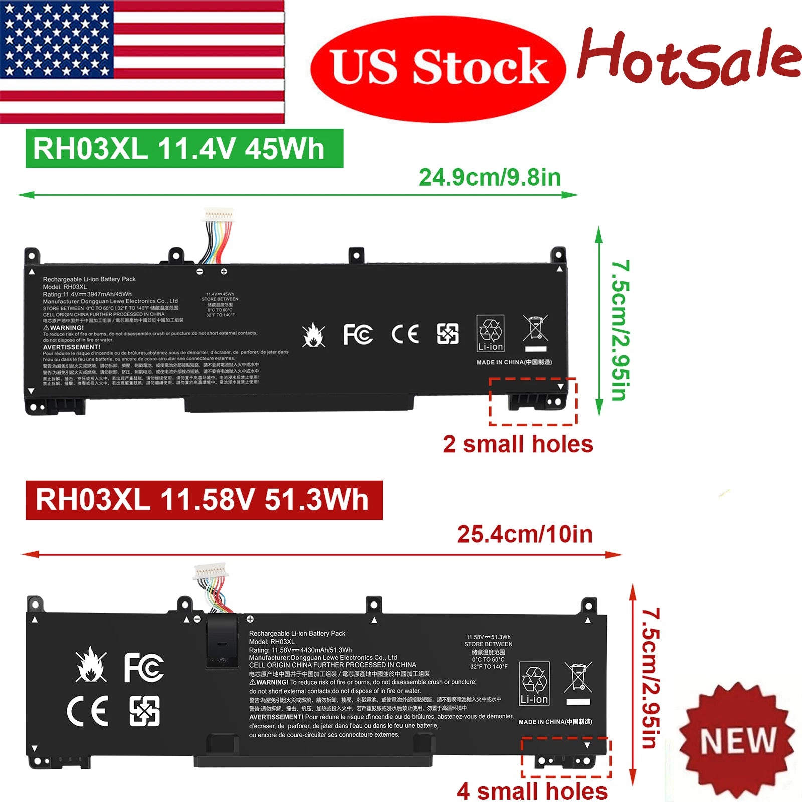 RH03XL M02027-005 Battery for ProBook 445 440 G8 G10 630 640 G8 G10 HSTNN-OB1T