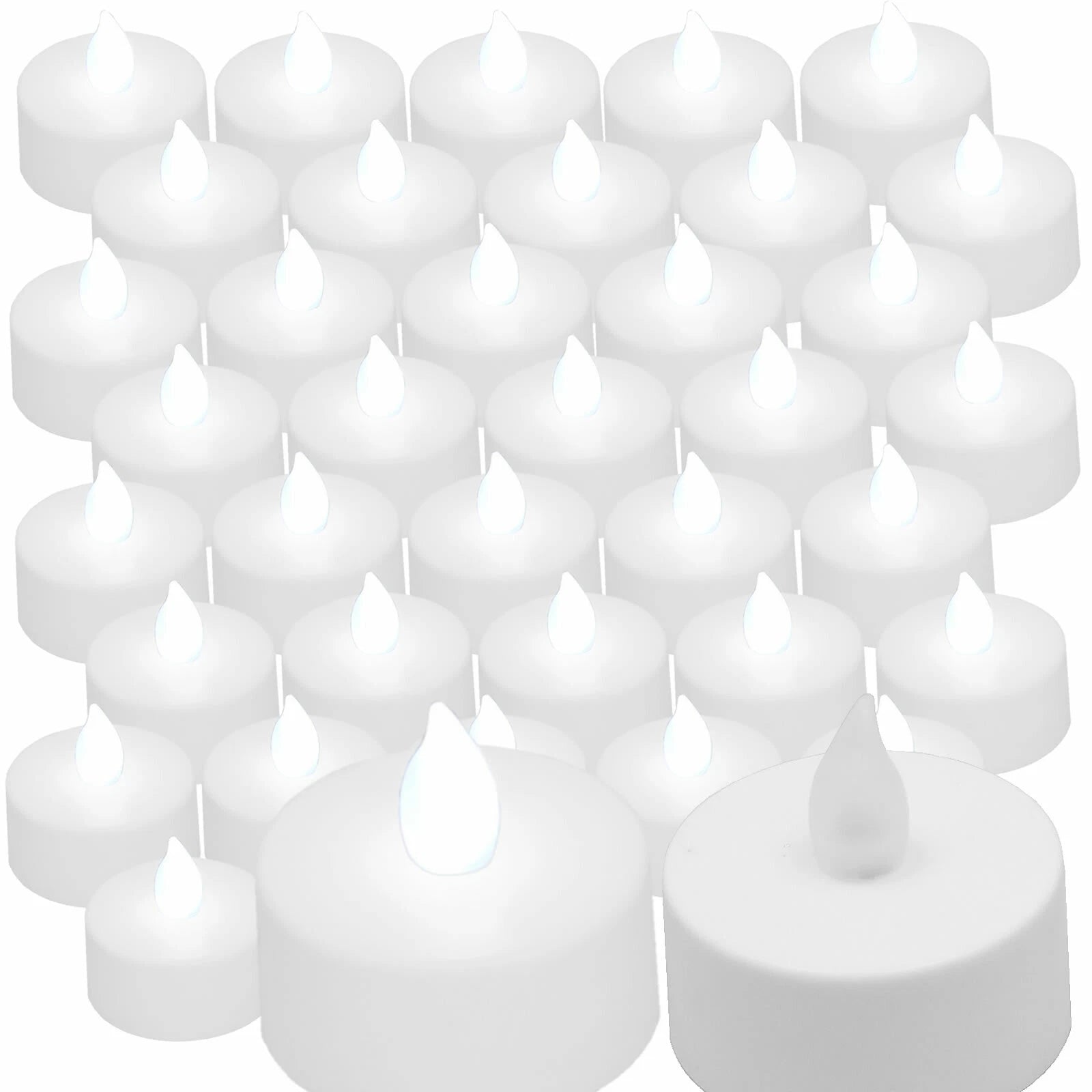 36 pcs White Led Tea Light Flameless Battery Candles Wedding Party Romantic