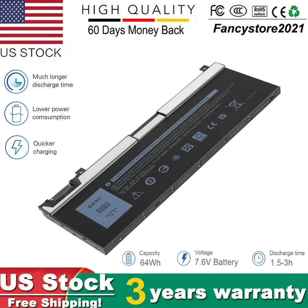 5TF10 Battery For Dell Precision 7730 7740 7530 7540 P34E P34E001 P74F 64Wh 7.6V