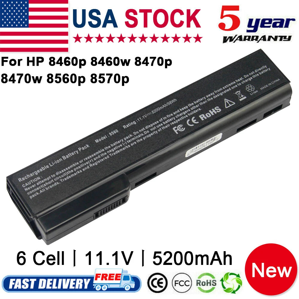 Battery for HP 8460p 6360B 628666-001 628668-001 628670-001 631243-001 / Charger