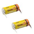 2x OmniCel ER14335 3.6V 1.65Ah 2/3AA Lithium Battery w/ Tabs Sensors Detectors