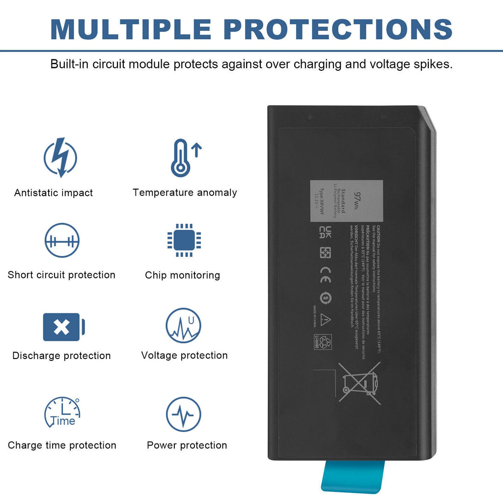 97Wh X8VWF Battery For Dell Latitude 14 5404 5414 7404 7414 E5404 E7404 P45G NEW