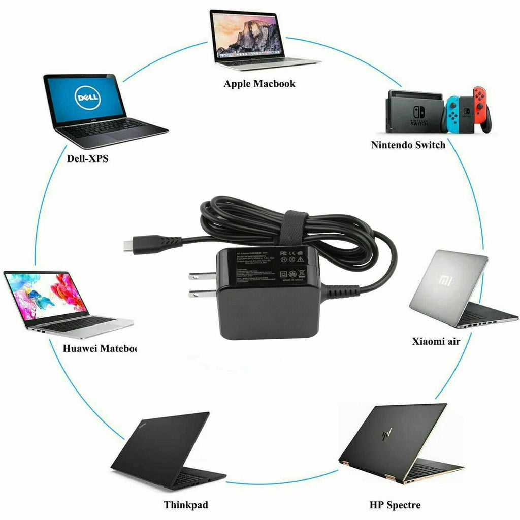 45W USB-C Wall Charger Power Adapter for Samsung Chromebook 4 XE310XBA XE350XBA