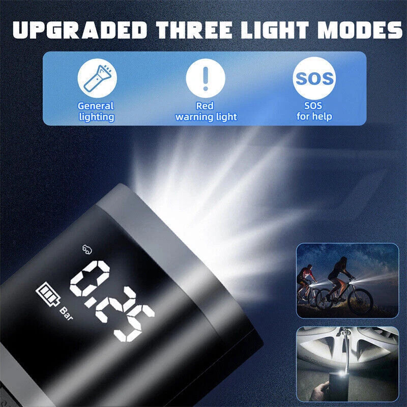 6000mAh Cordless Rechargeable Battery Air Compressor Pump Car Tire Inflator Mini