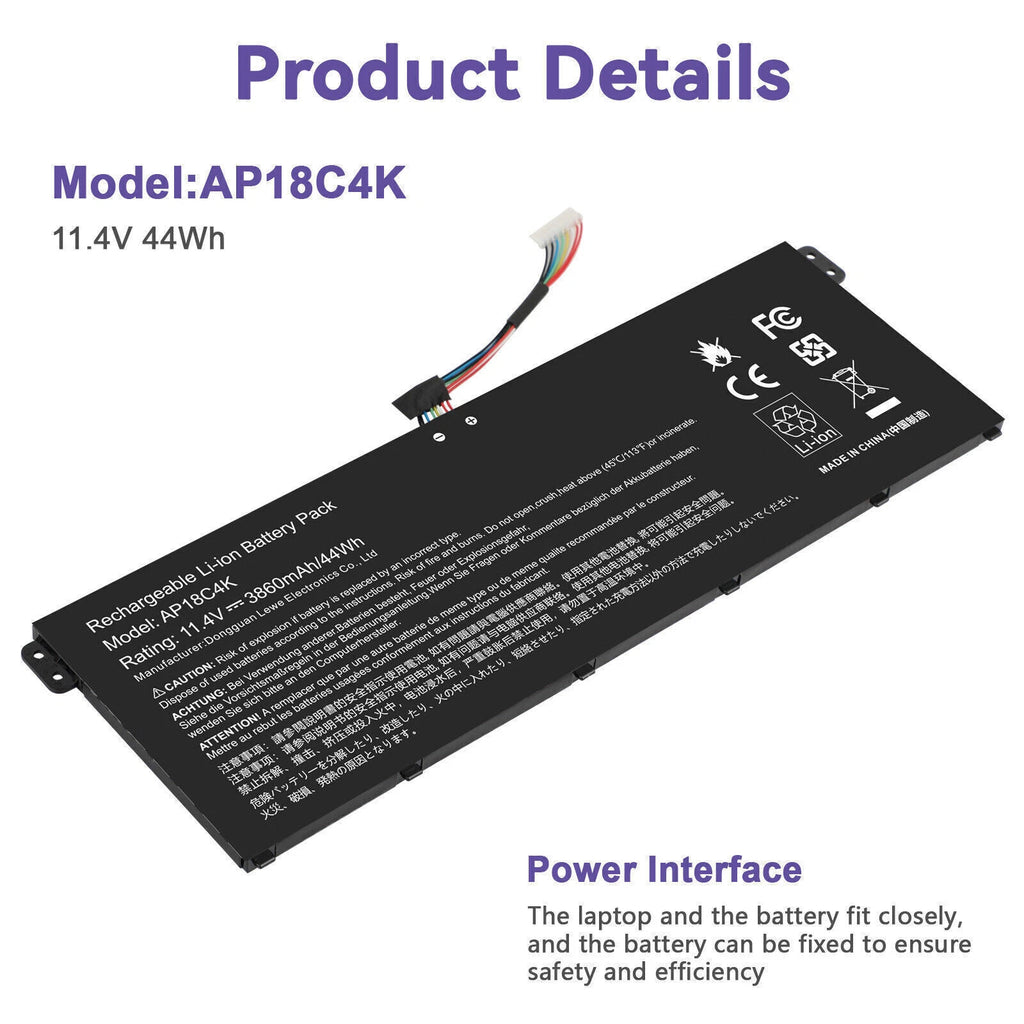 ?AP18C4K Battery for Acer Aspire 5 A515-43 A515-43G A515-44 A515-44G 44Wh