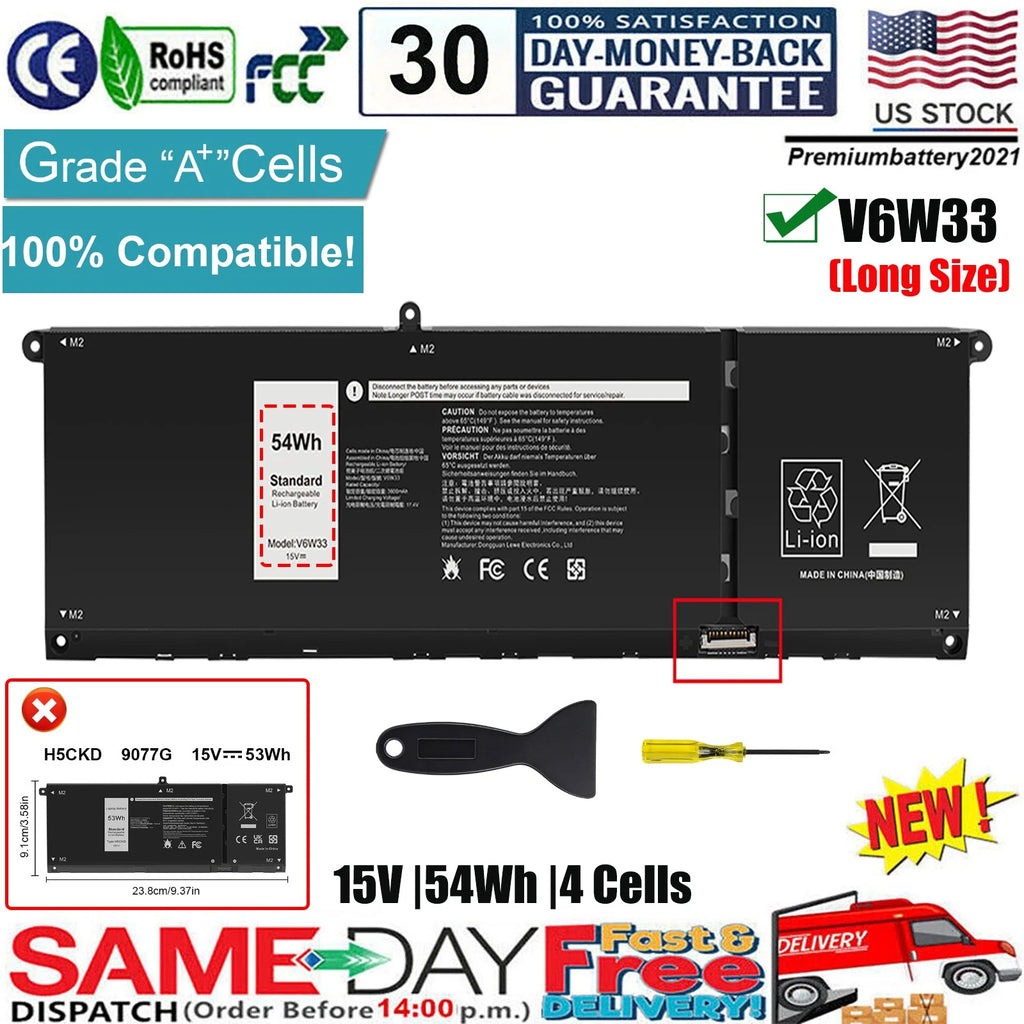 ?54Wh V6W33 Battery For Dell Inspiron 3511 3520 3515 5310 5635 Latitude 3320 NEW