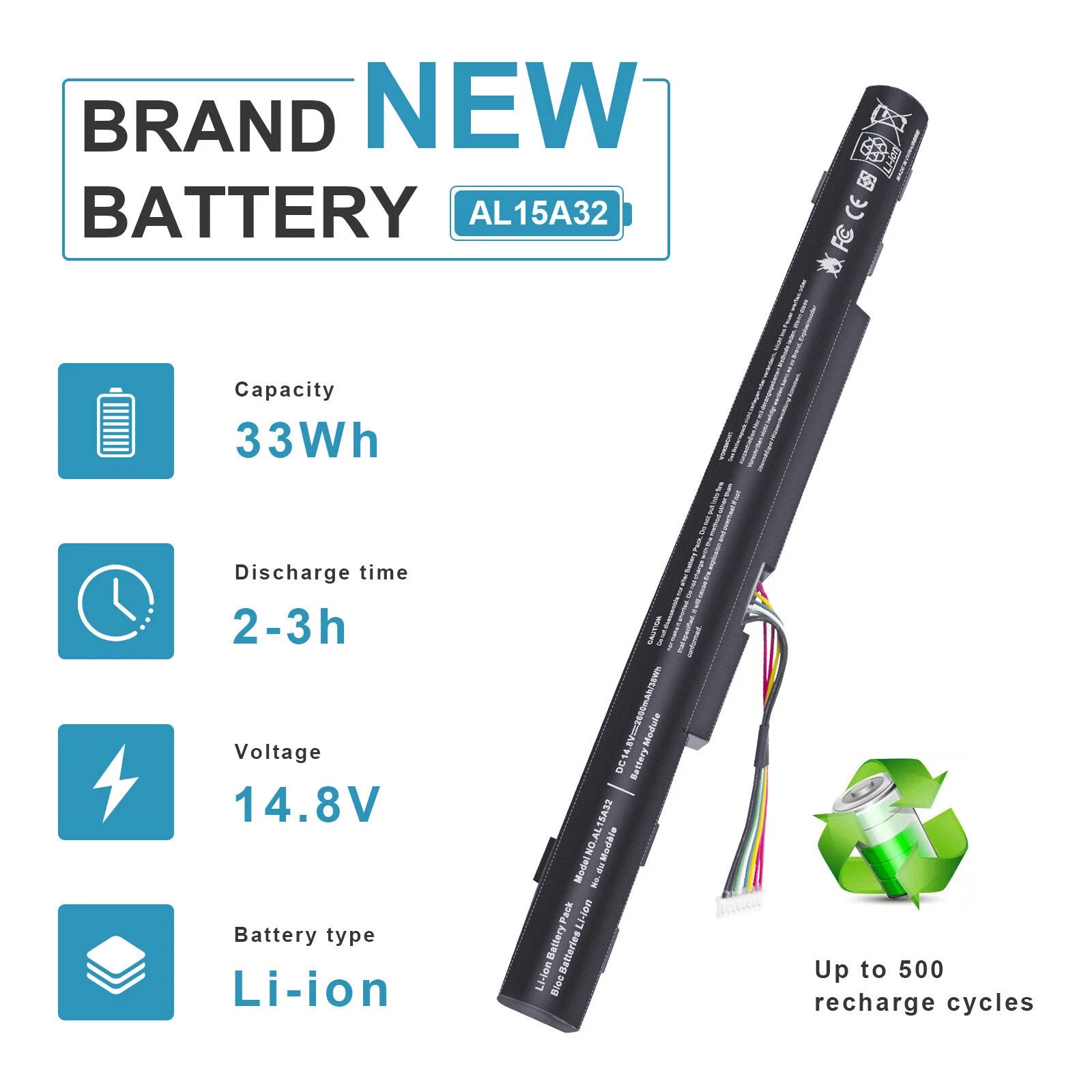Battery AL15A32 For Acer E5-473 E5-473G E5-522 E5-522G E5-532G E5-572 E5-574G