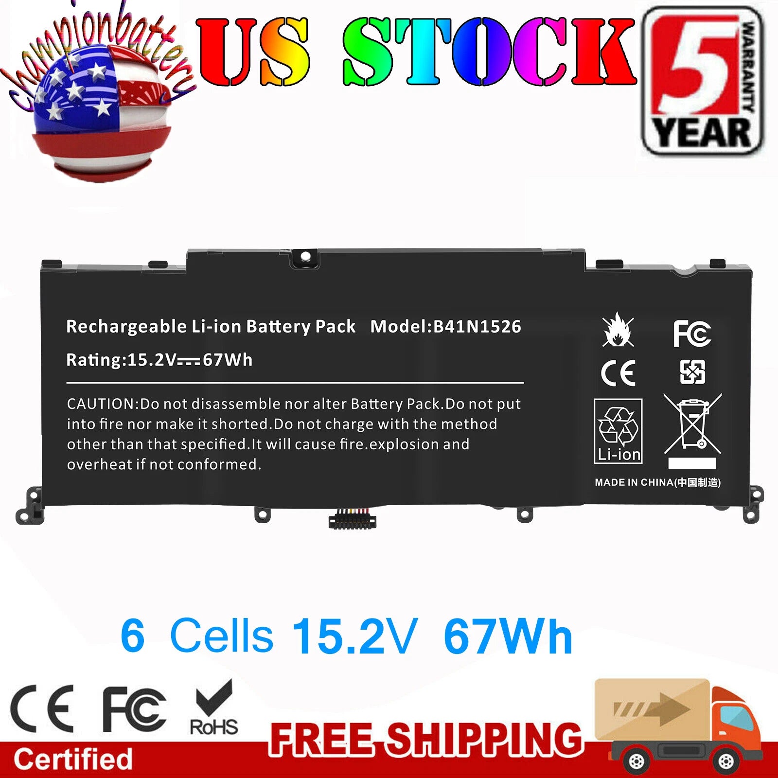B41N1526 Laptop Battery For Asus ROG s5 S5VT6700 ROG Strix GL502 GL502V GL502VT