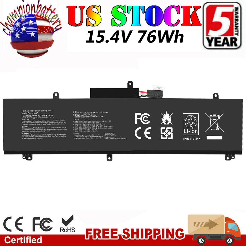 C41N1837 Laptop Battery For ASUS ROG Zephyrus GU502G GU502GV GA502DU GX502GV