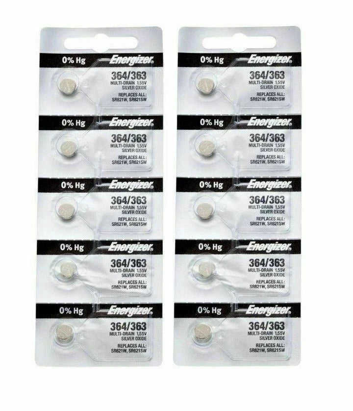 100 x Fresh Energizer Watch Silver Oxide Batteries 364/363 SR621SW Battery New
