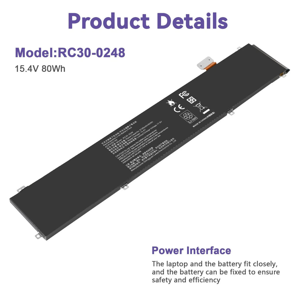 For RC30-0248 RZ09-02385 Battery for Razer Blade 15 Advanced 2018 2019 2020 2021