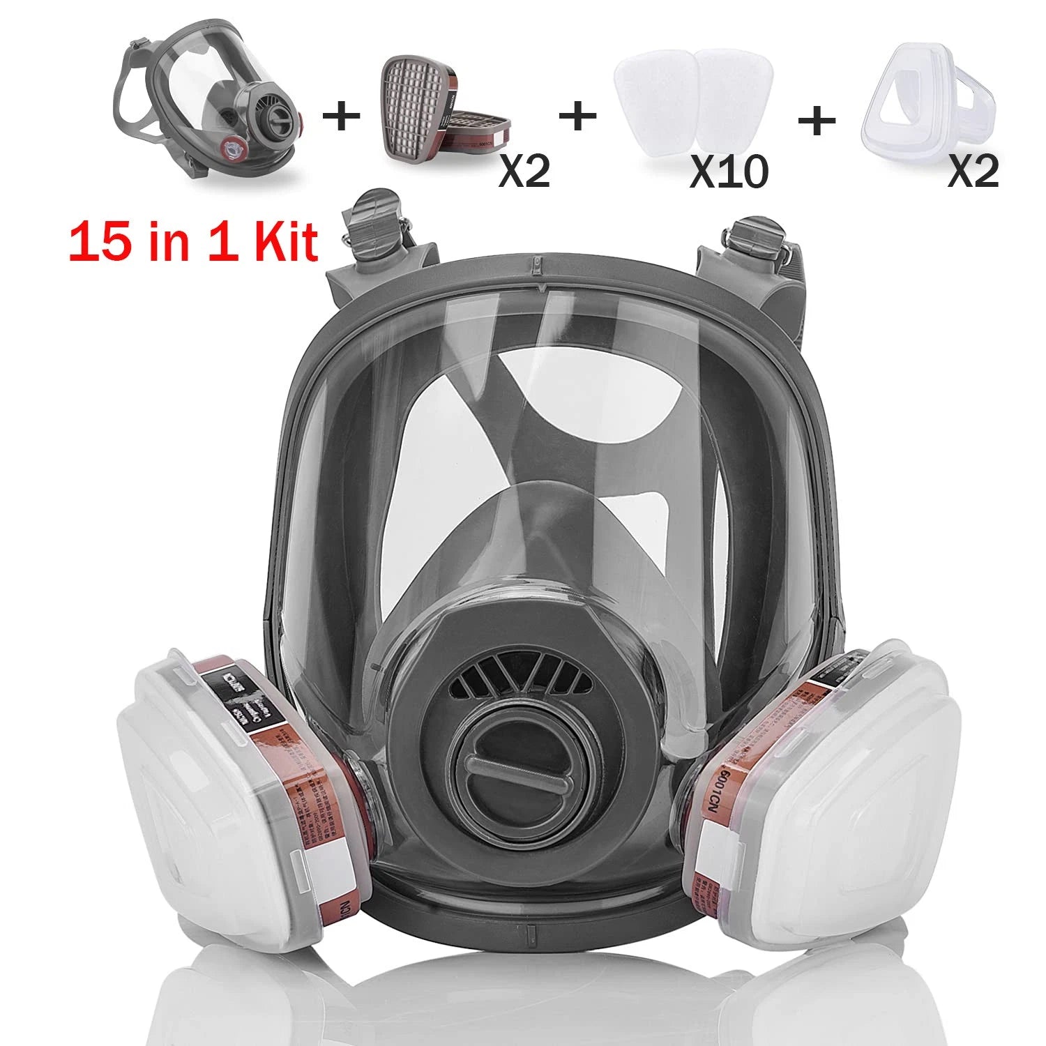 Full Face Gas Mask Painting Spraying Respirator with Filters Set for Facepiece