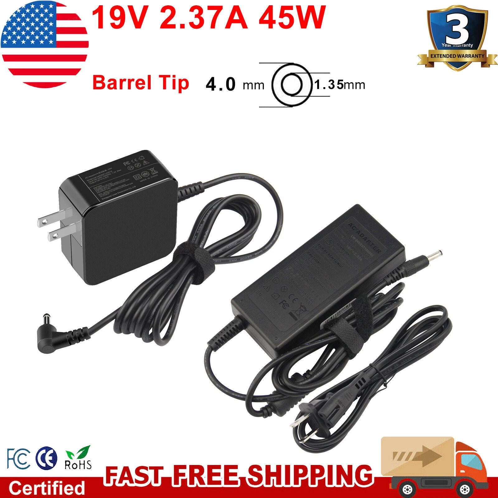 AC Adapter For ASUS E410MA-PB04 E410MA-202 Laptop Charger Power Supply Cord