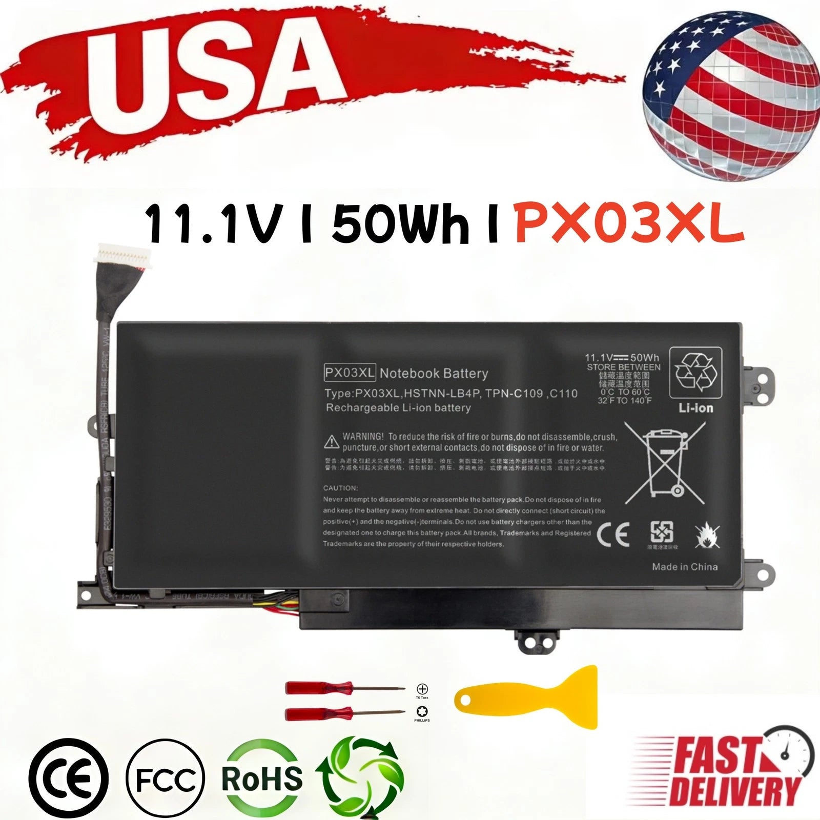 PX03XL Battery For HP ENVY Touchsmart 14 sleekbook /M6-K Series HSTNN-LB4P