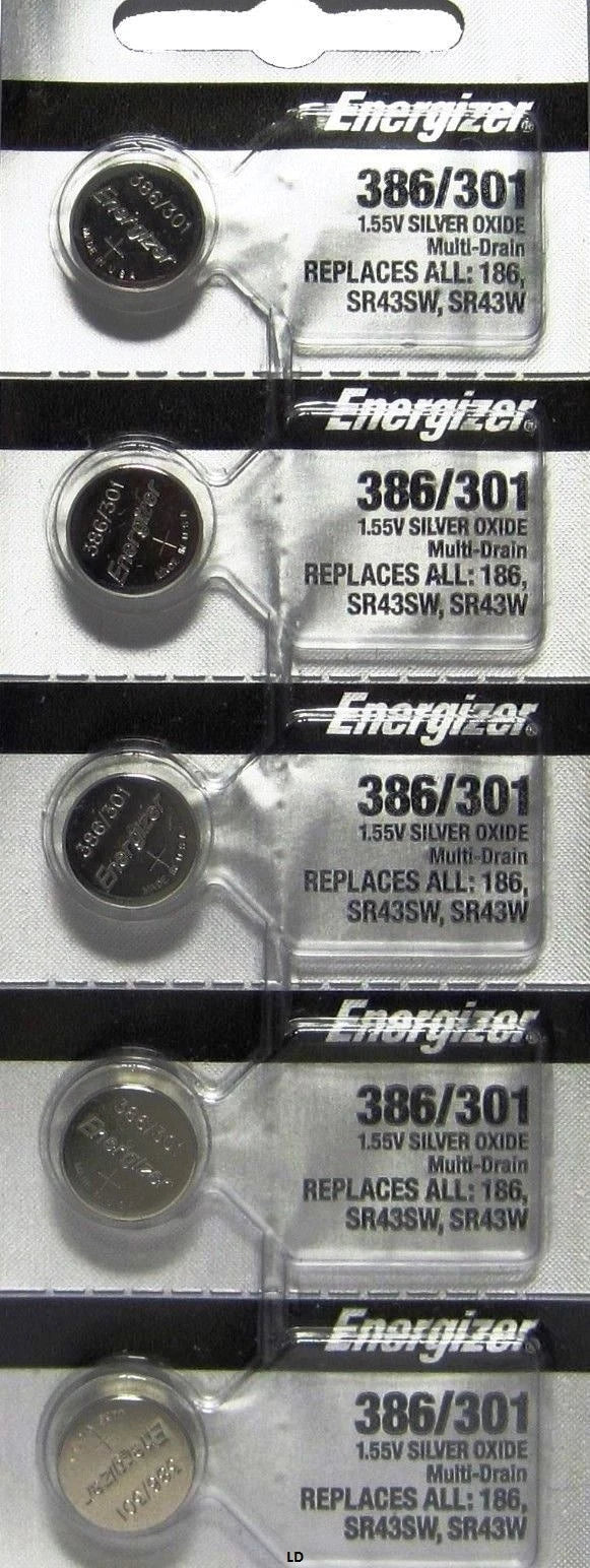 ENERGIZER 301/386 SR43SW SR43W 186 WATCH BATTERY NEW SEALED Authorize Seller