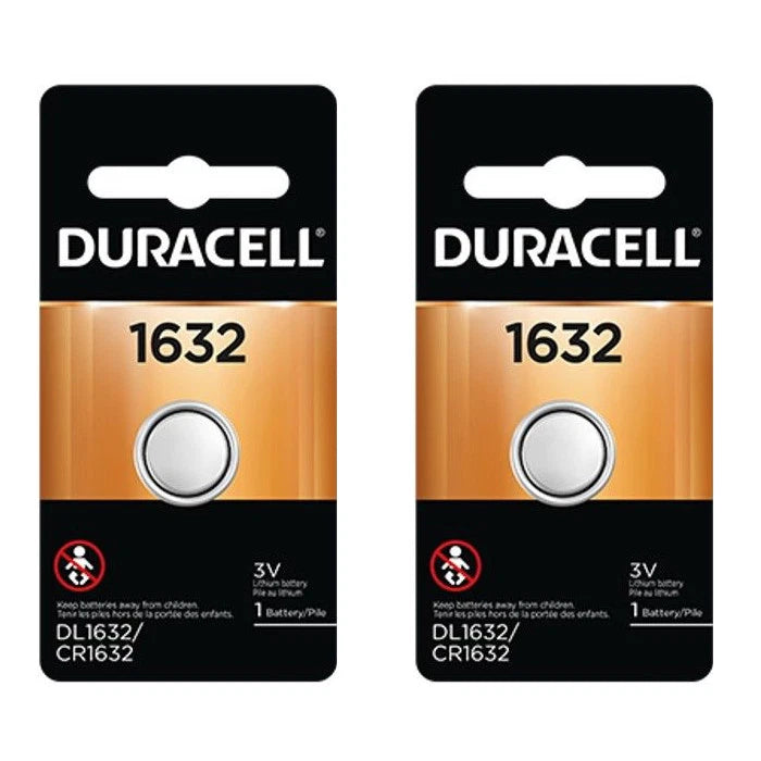 2 Pcs Duracell 1632 DL1632 CR 1632 3V Lithium Coin Battery