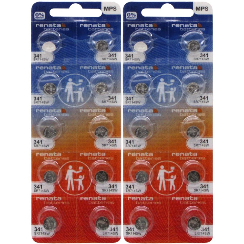 341 Renata Silver Oxide Watch / Electronic Battery 20 Pcs