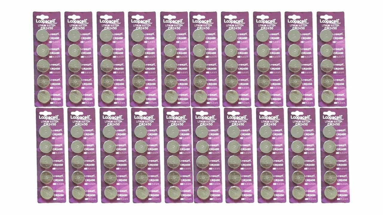 250 pcs CR2450 CR 2450 3v Lithium Batteries Button Cell Loopacell USA Fast Ship