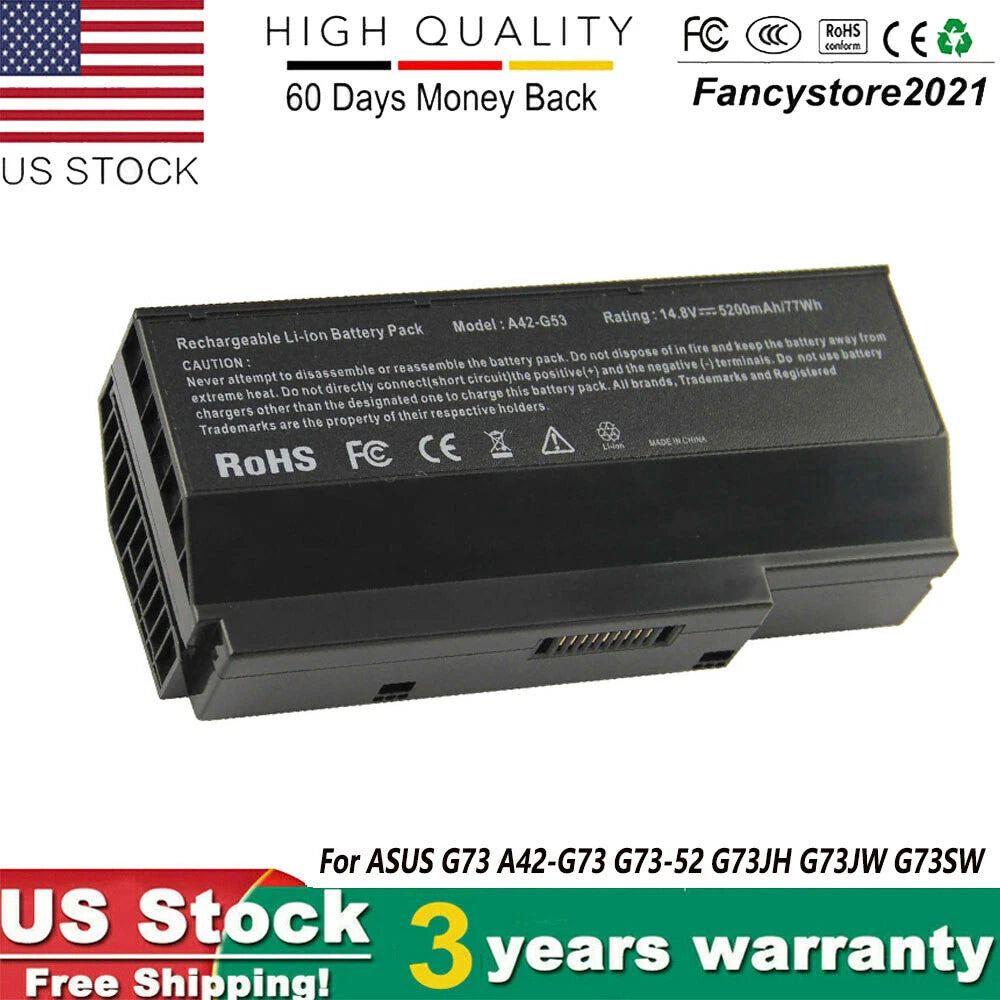 New 5200mAh A42-G73 Battery for Asus G73 G73JH G73JW G73SW Series G73-52