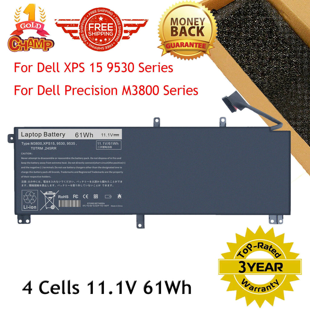 61Wh T0TRM Battery For Dell XPS 15 9530 Precision M3800 245RR 7D1WJ 0H76MY