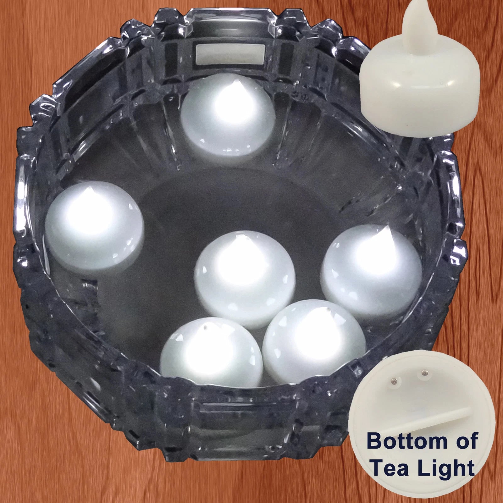 18 Qty Battery Operated FLOATING WHITE LED Tealights Tea Lights Flameless USSELL