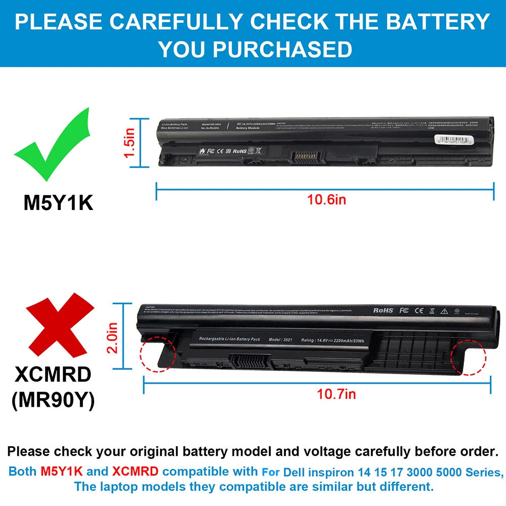 Battery For Dell Inspiron 3451 5451 5551 5555 5558 5559 5755 M5Y1K K185W