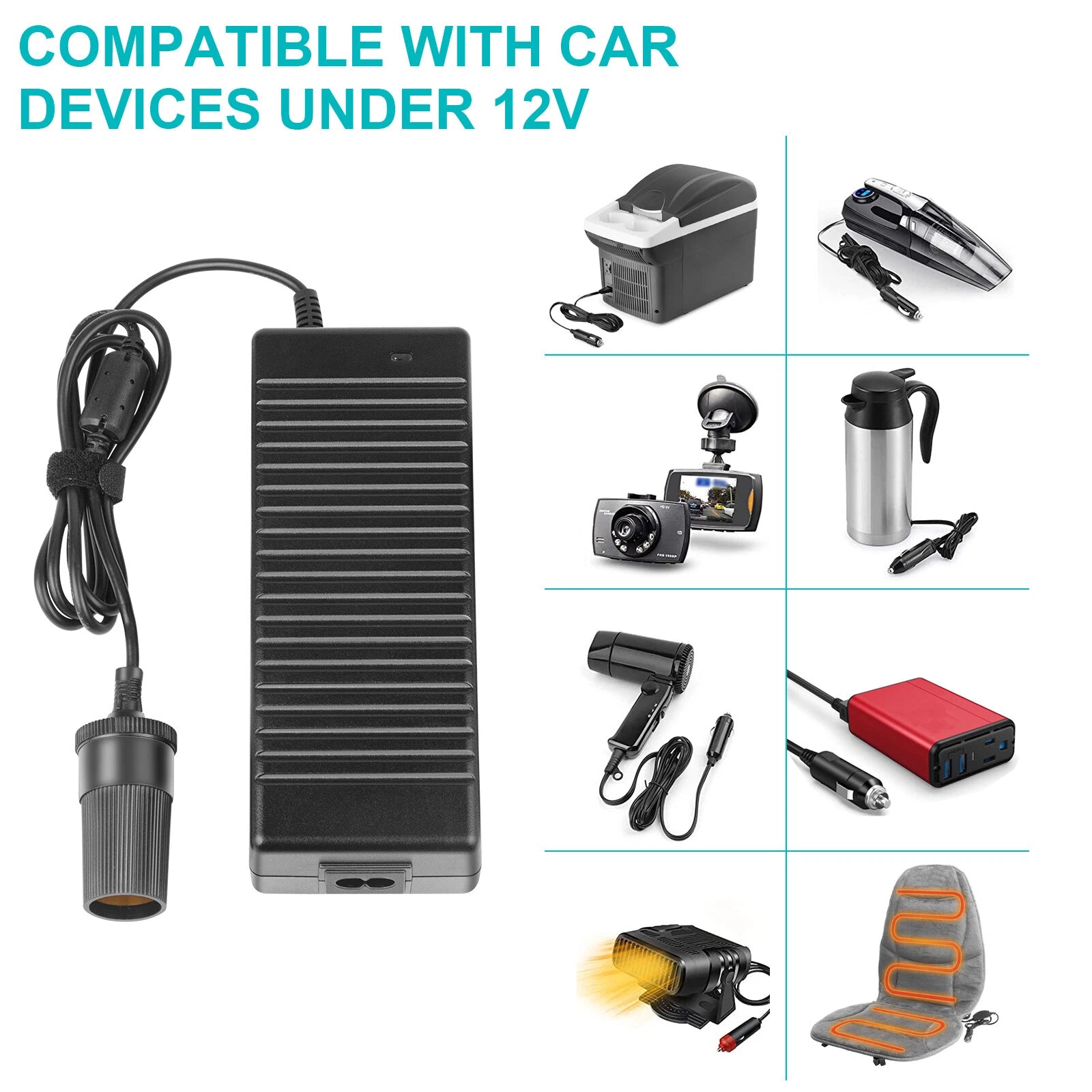 110V AC to 12V 10A DC Car Converter Cigarette Lighter Socket Wall Power Adapter